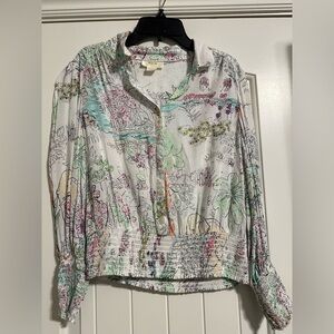 Anthropologie Maeve Rosa Paint by Numbers Blouse S